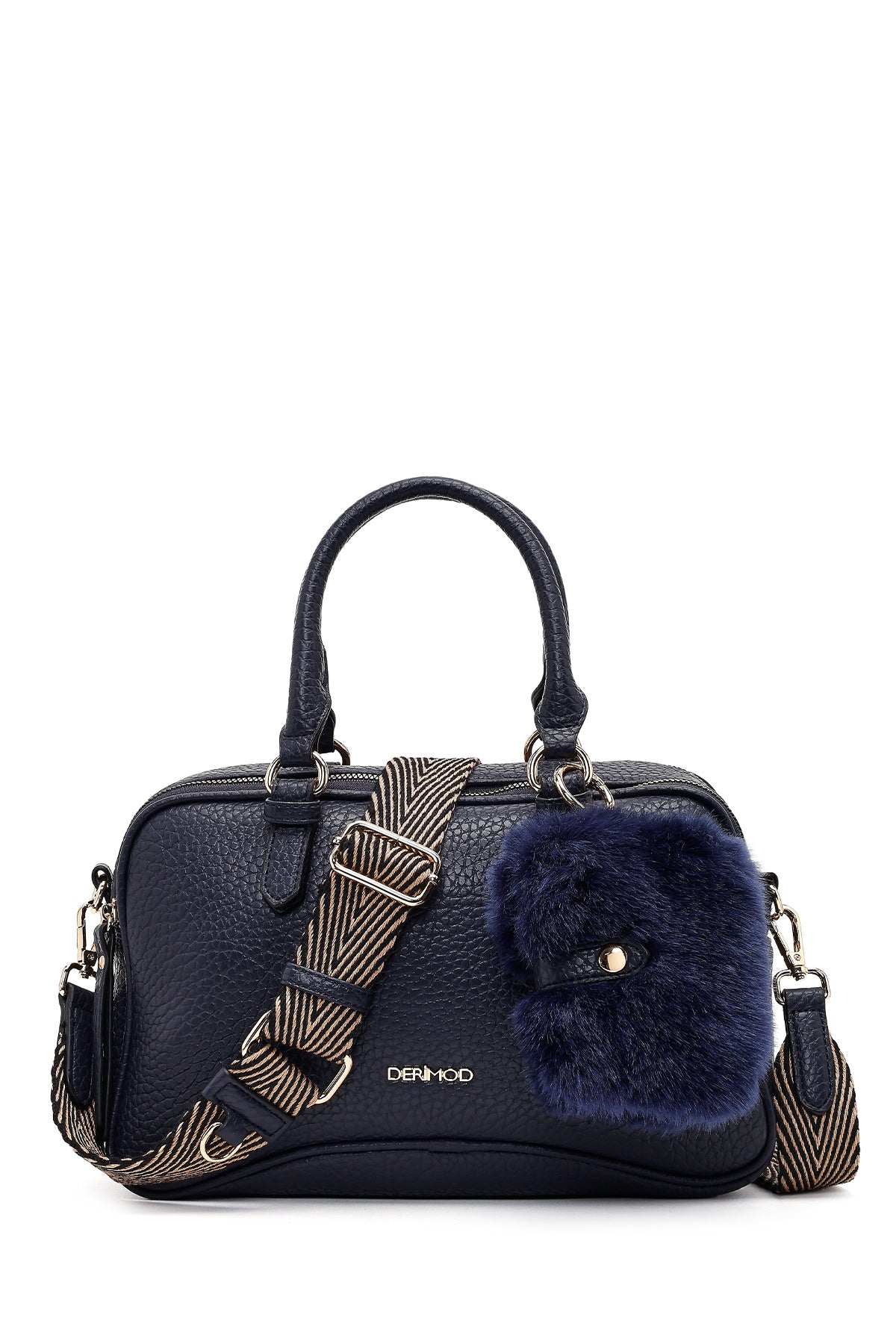 Kadın Lacivert Uzun Askılı Aksesuarlı Kol Çantası