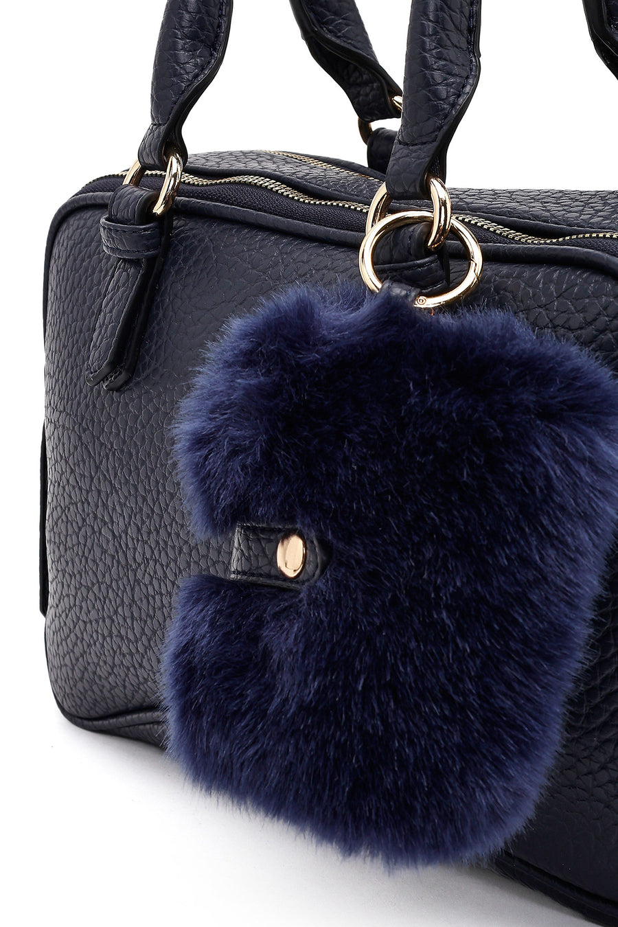 Women's Navy Blue Long Strap Accessorized Shoulder Bag