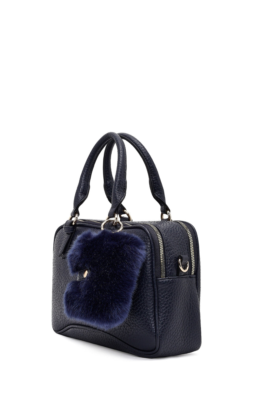 Women's Navy Blue Long Strap Accessorized Shoulder Bag