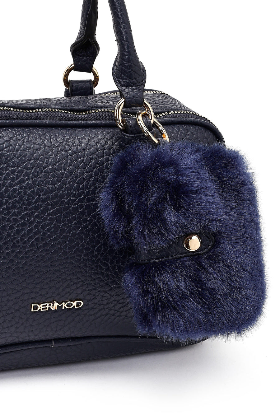 Women's Navy Blue Long Strap Accessorized Shoulder Bag