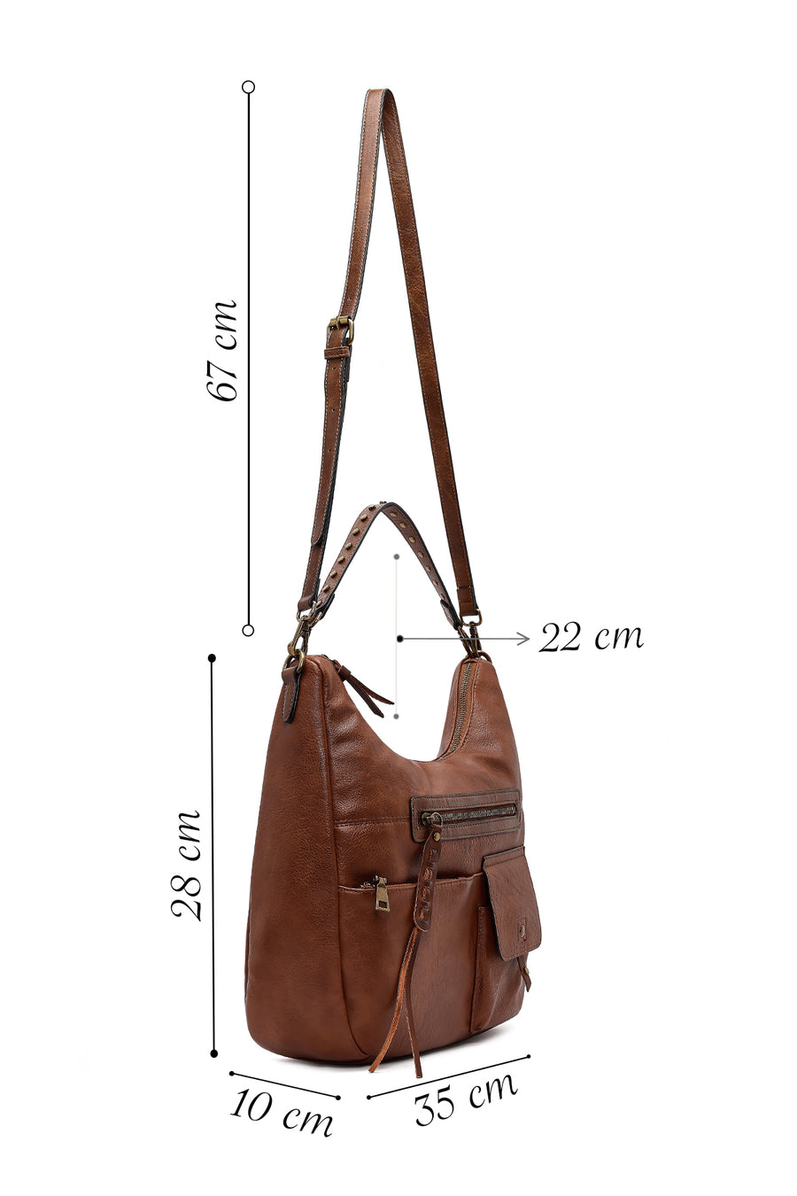 Women's Brown Long Strap Shoulder Bag