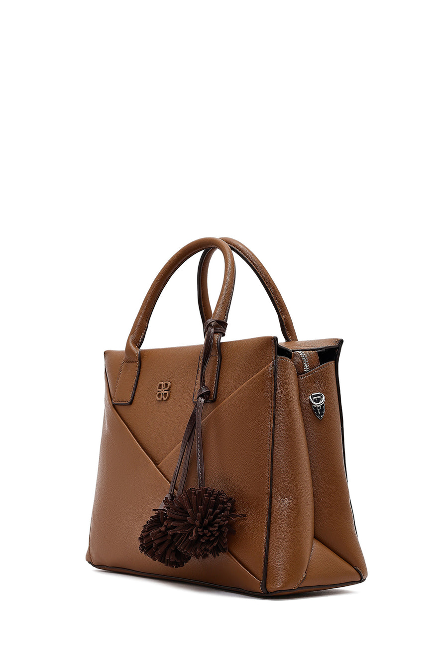 Women's Brown Long Strap Accessorized Shoulder Bag