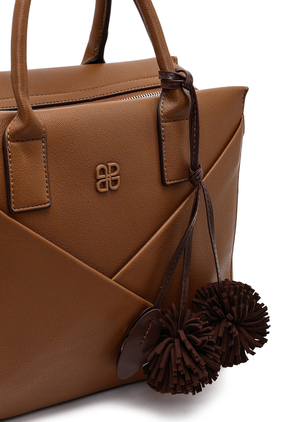 Women's Brown Long Strap Accessorized Shoulder Bag