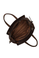 Kadın Kahverengi Uzun Askılı Aksesuarlı Süet Kol Çantası | Derimod