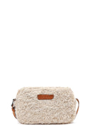 Women's Cream Long Strap Plush Crossbody Bag | Derimod