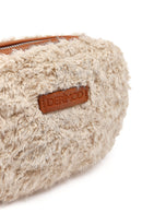 Women's Cream Long Strap Plush Crossbody Bag | Derimod
