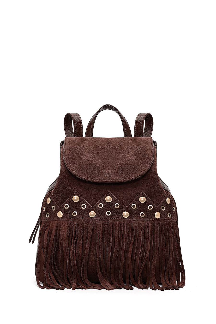 Women's Brown Tassel Suede Leather Backpack 25WBD256510 | Derimod