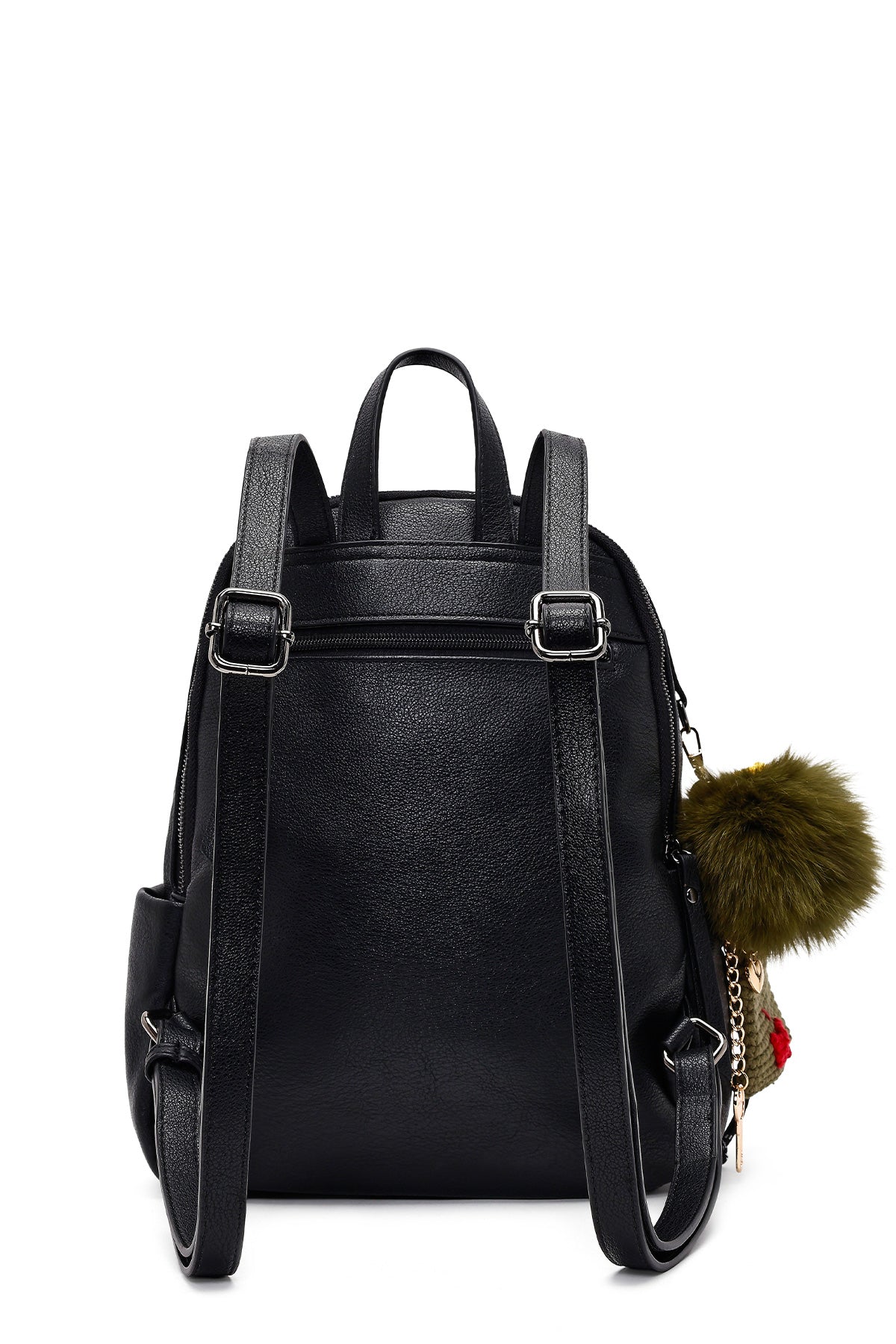 Kadın Siyah Aksesuarlı Sırt Çantası