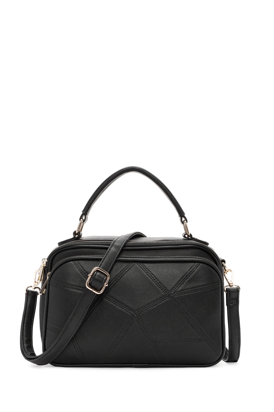 Women's Black Long Strapped Printed Shoulder Bag 25WBD262026 | Derimod