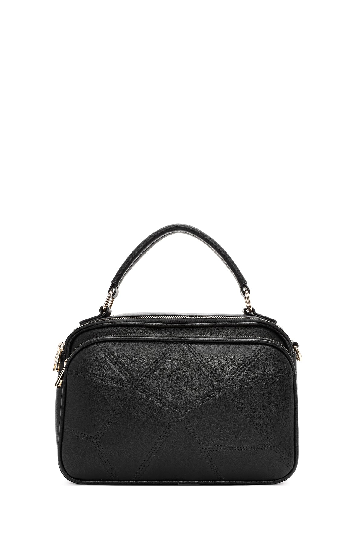 Kadın Siyah Uzun Askılı Baskılı Omuz Çantası