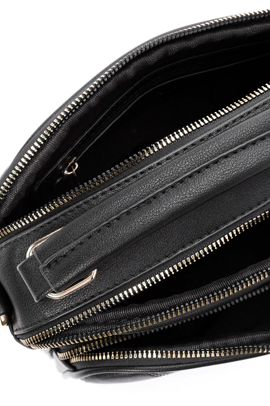 Women's Black Long Strapped Printed Shoulder Bag