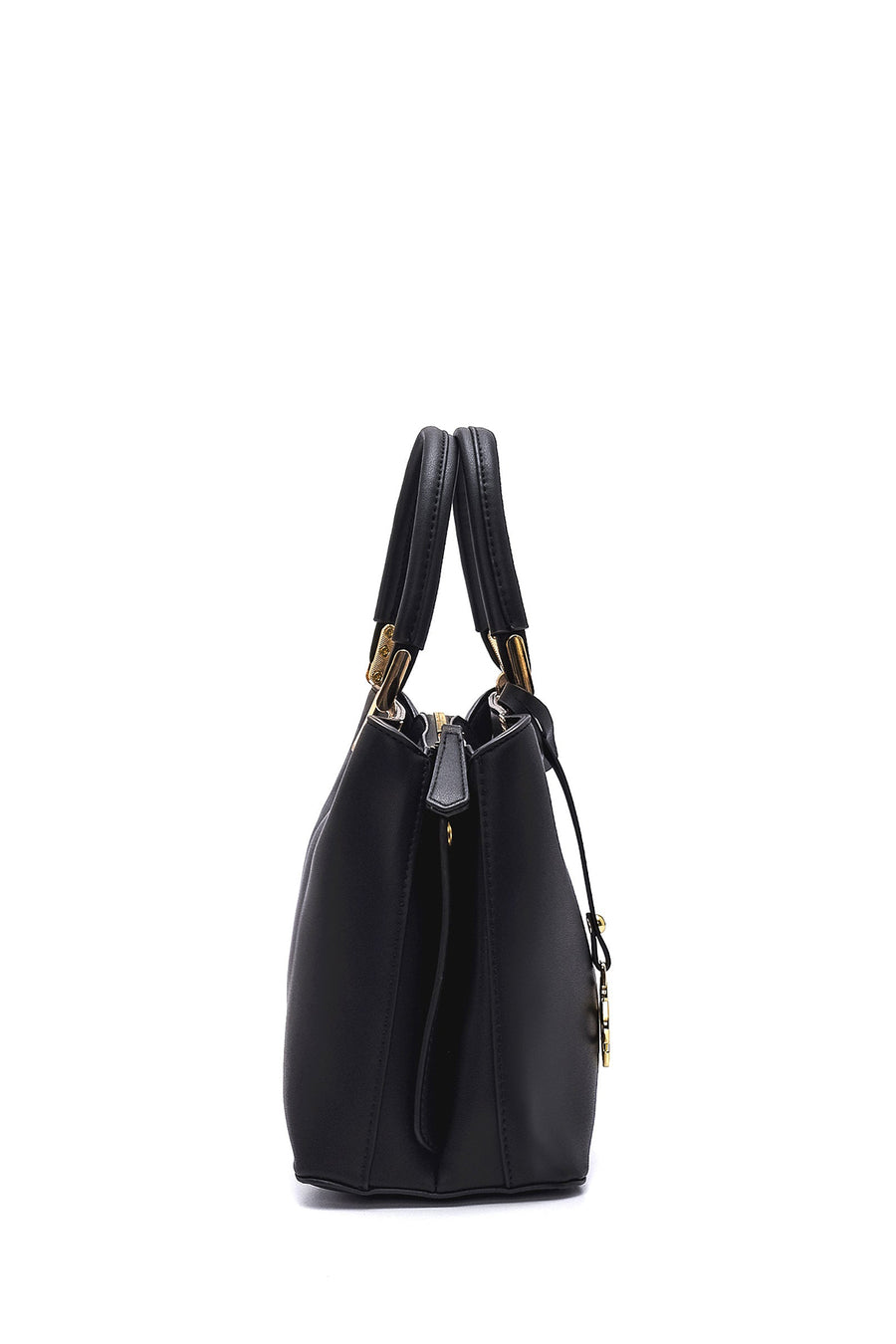 Women's Black Long Strap Accessory Detailed Handbag