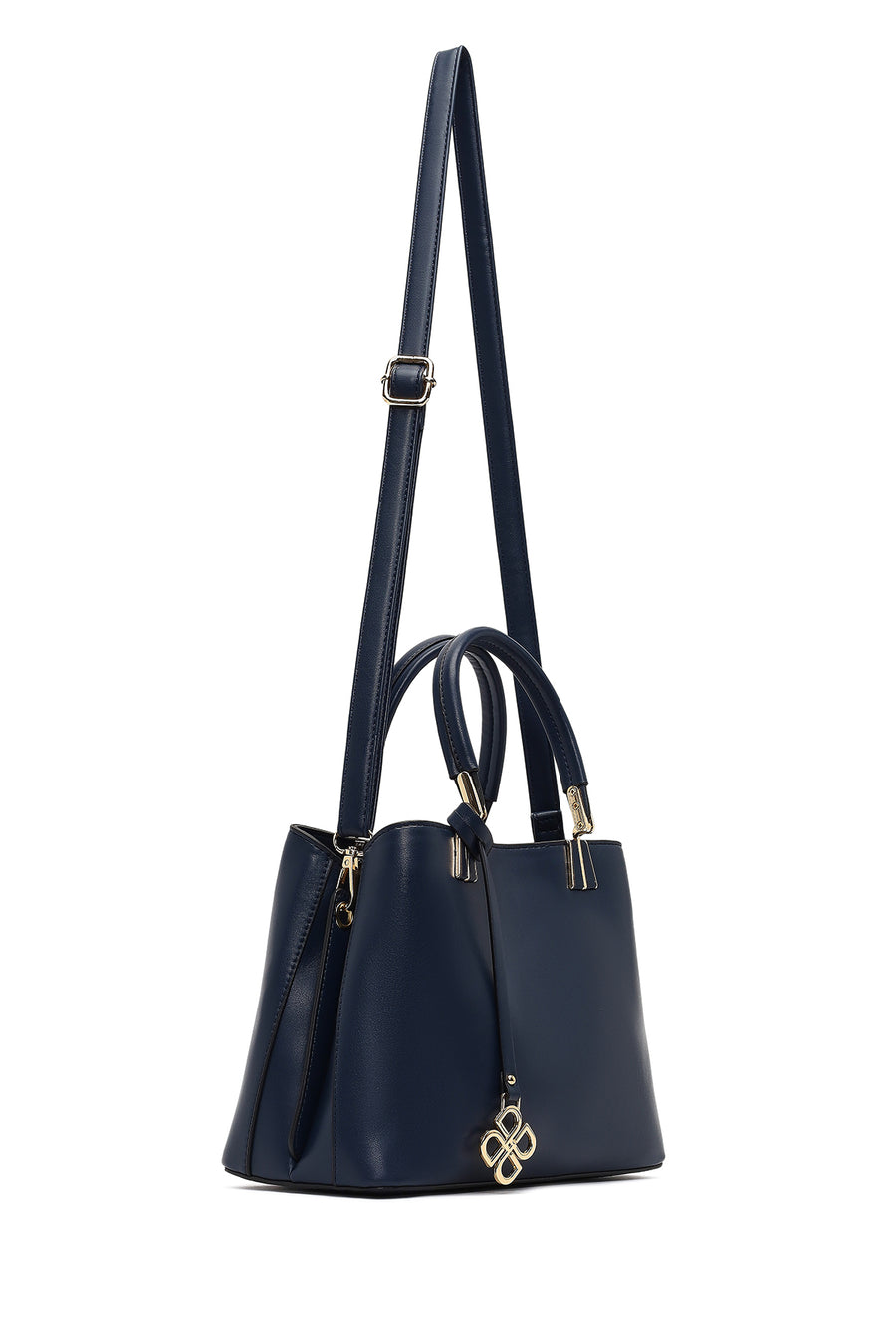 Women's Navy Blue Long Strap Accessory Detailed Shoulder Bag