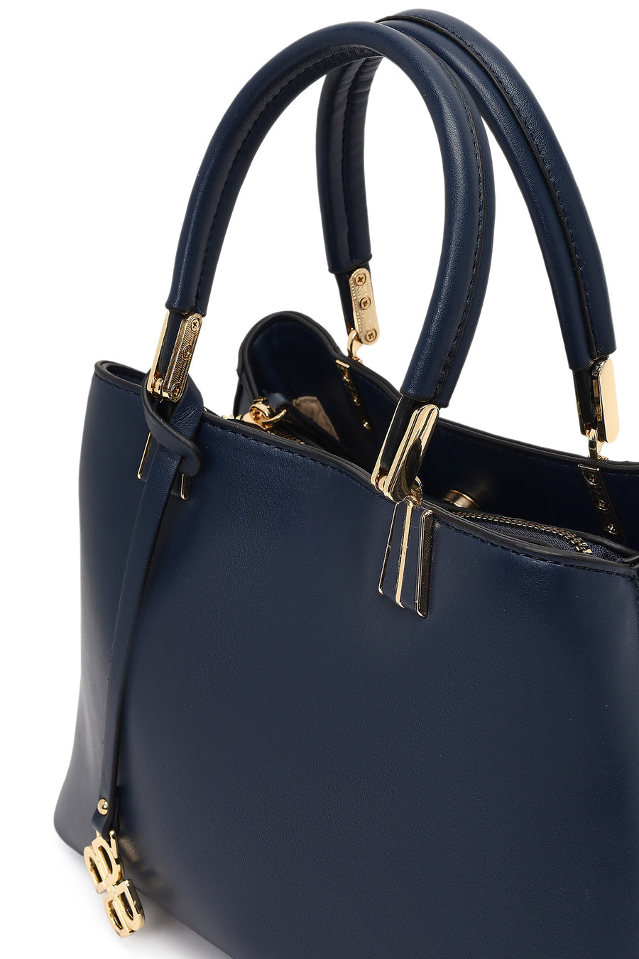 Women's Navy Blue Long Strap Accessory Detailed Shoulder Bag