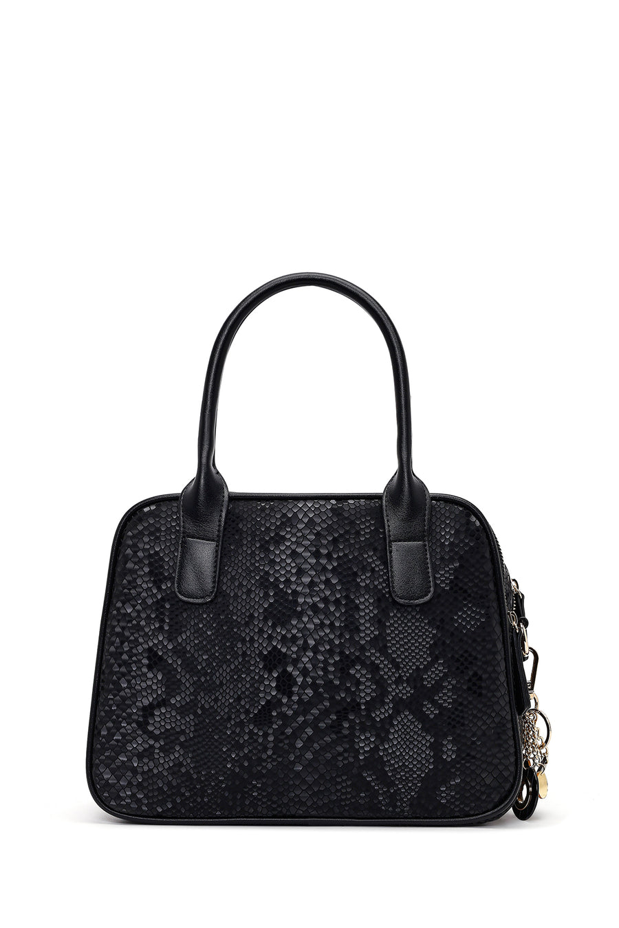 Women's Black Long Strap Printed Shoulder Bag
