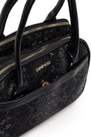 Kadın Siyah Uzun Askılı Baskılı Kol Çantası | Derimod