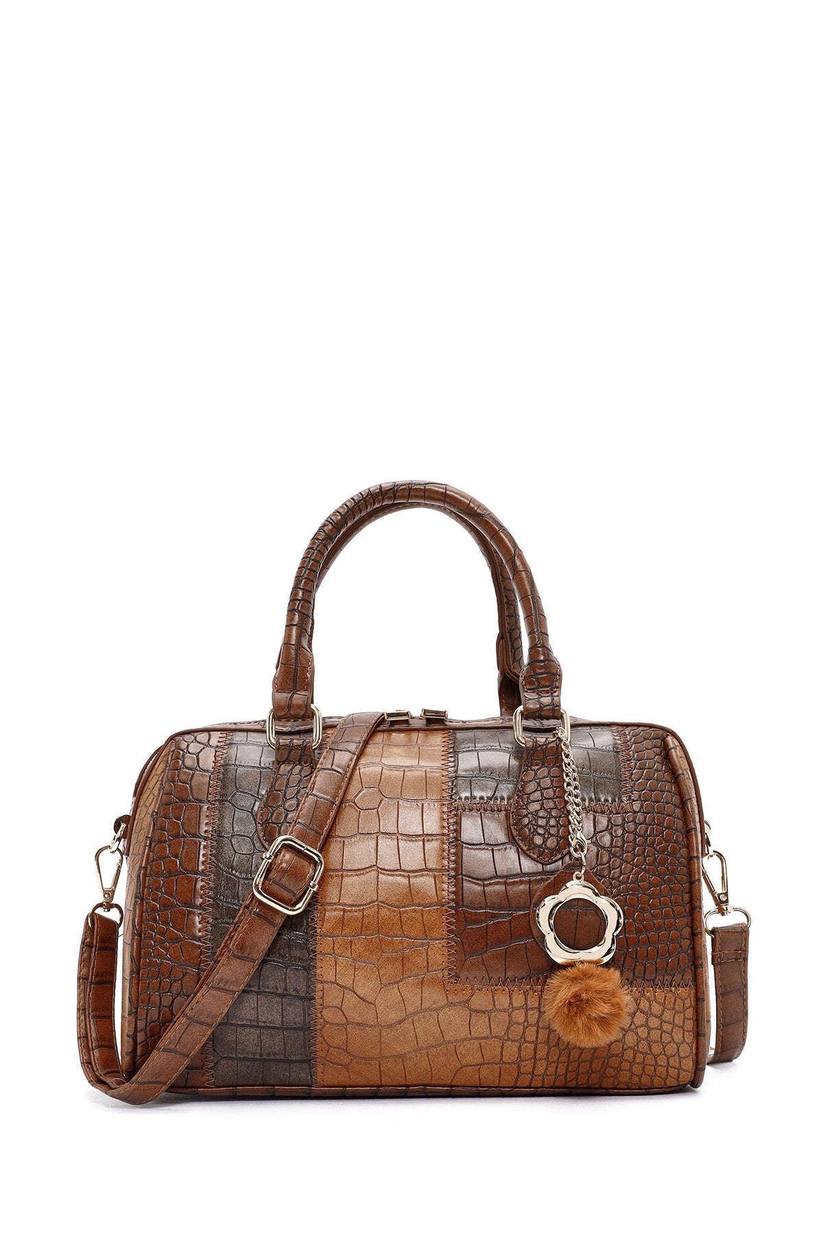 Kadın Taba Uzun Askılı Desenli Kol Çantası