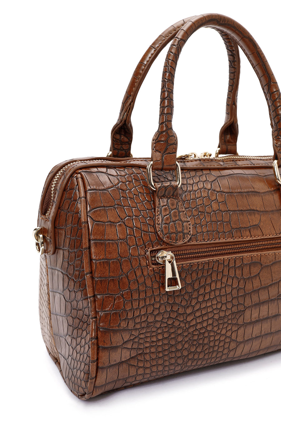 Women's Tan Long Strap Patterned Shoulder Bag