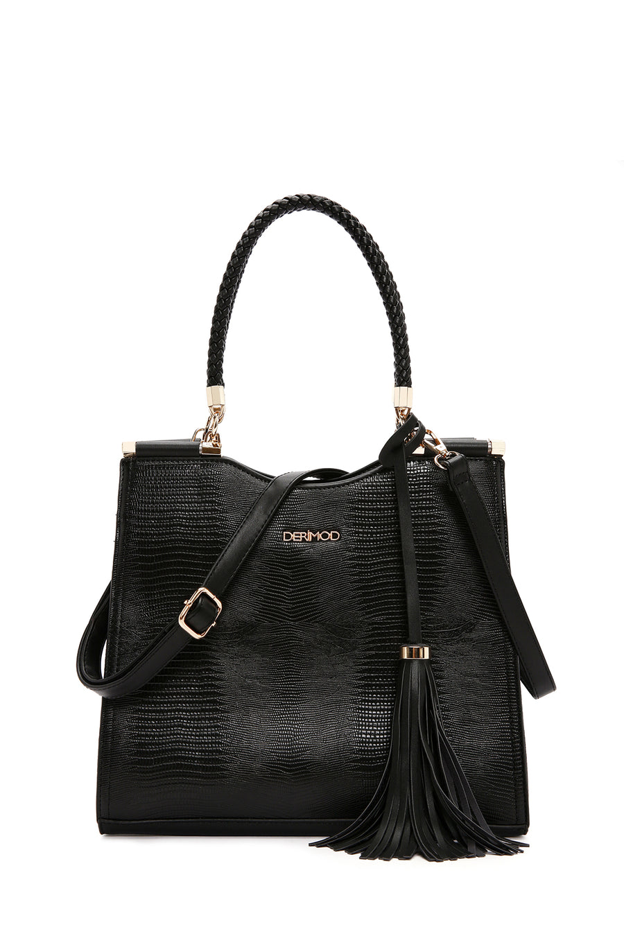 Women's Black Printed Long Strap Shoulder Bag 25WBD263340 | Derimod