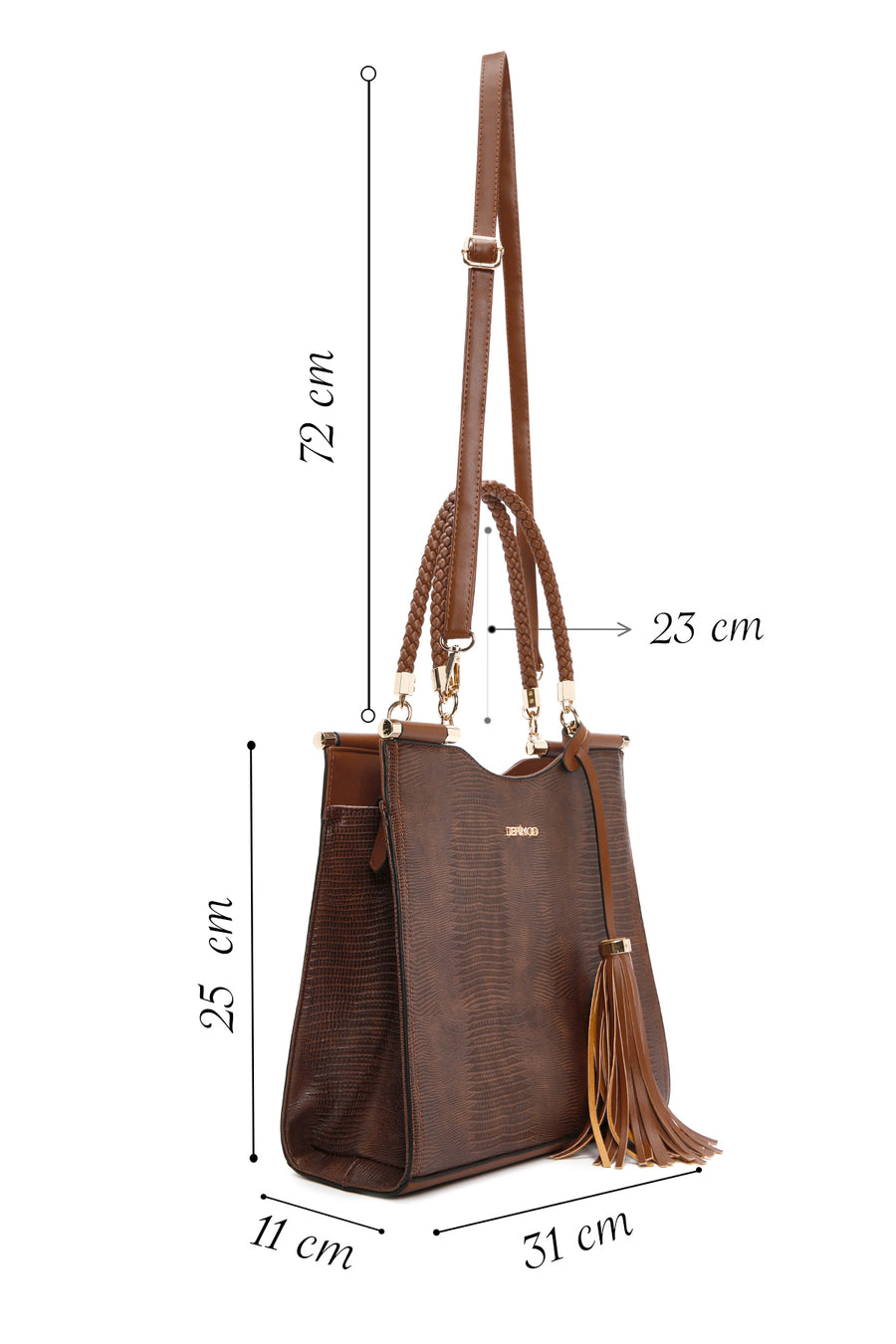 Women's Tan Printed Long Strap Shoulder Bag
