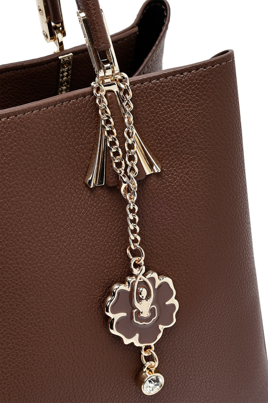 Woman Brown Long Strap Classic Handbag