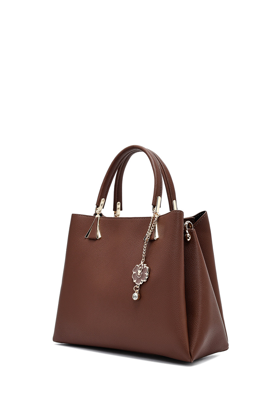 Woman Brown Long Strap Classic Handbag