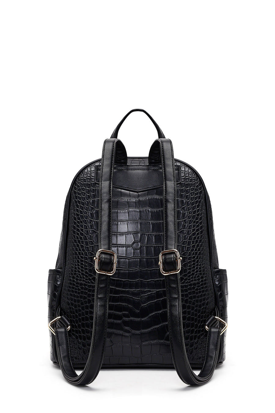 Women's Black Patterned Backpack