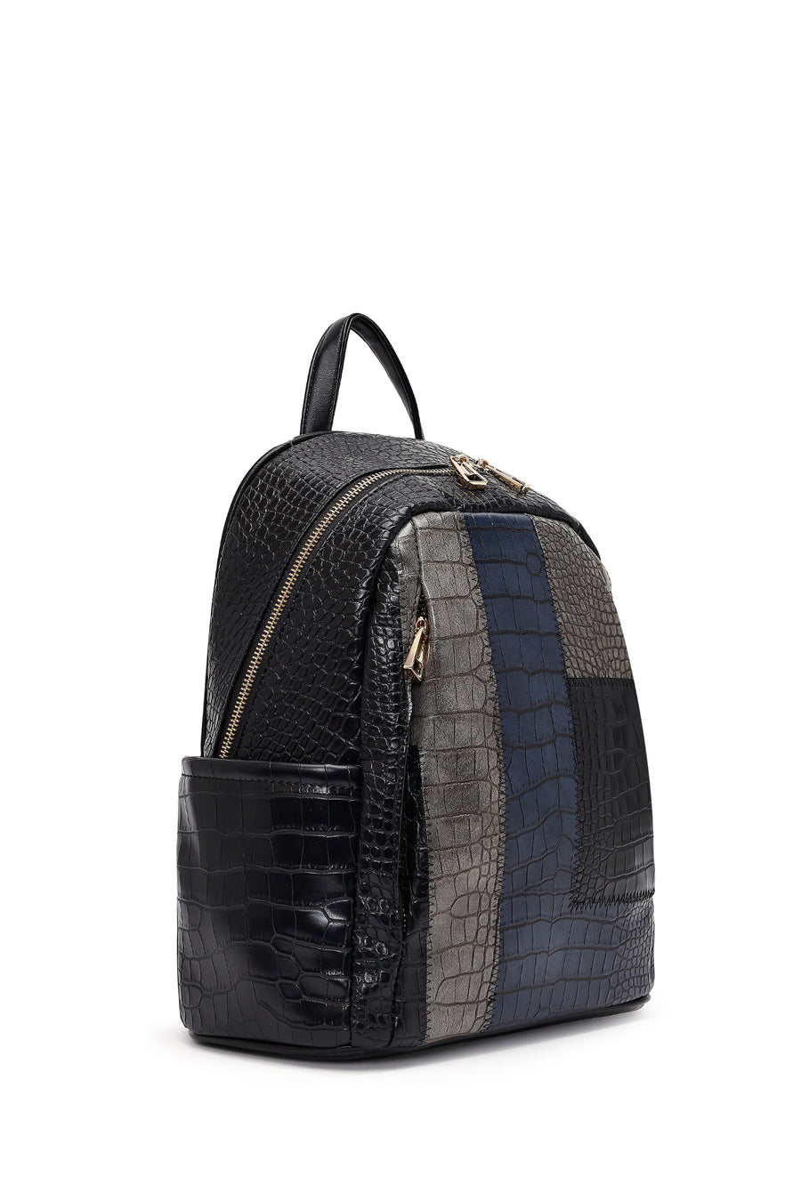 Women's Black Patterned Backpack