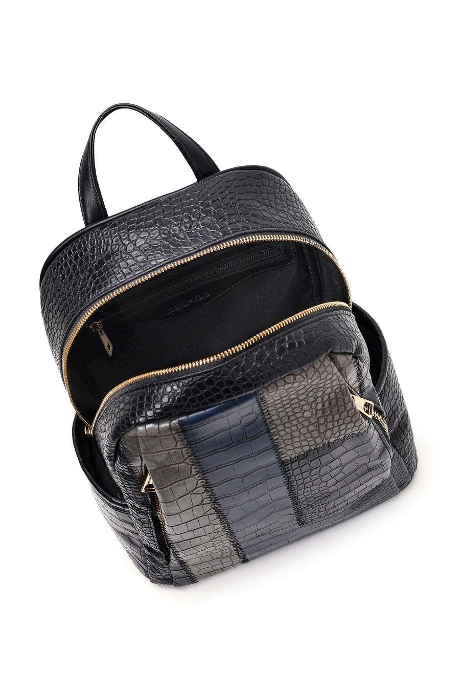 Women's Black Patterned Backpack