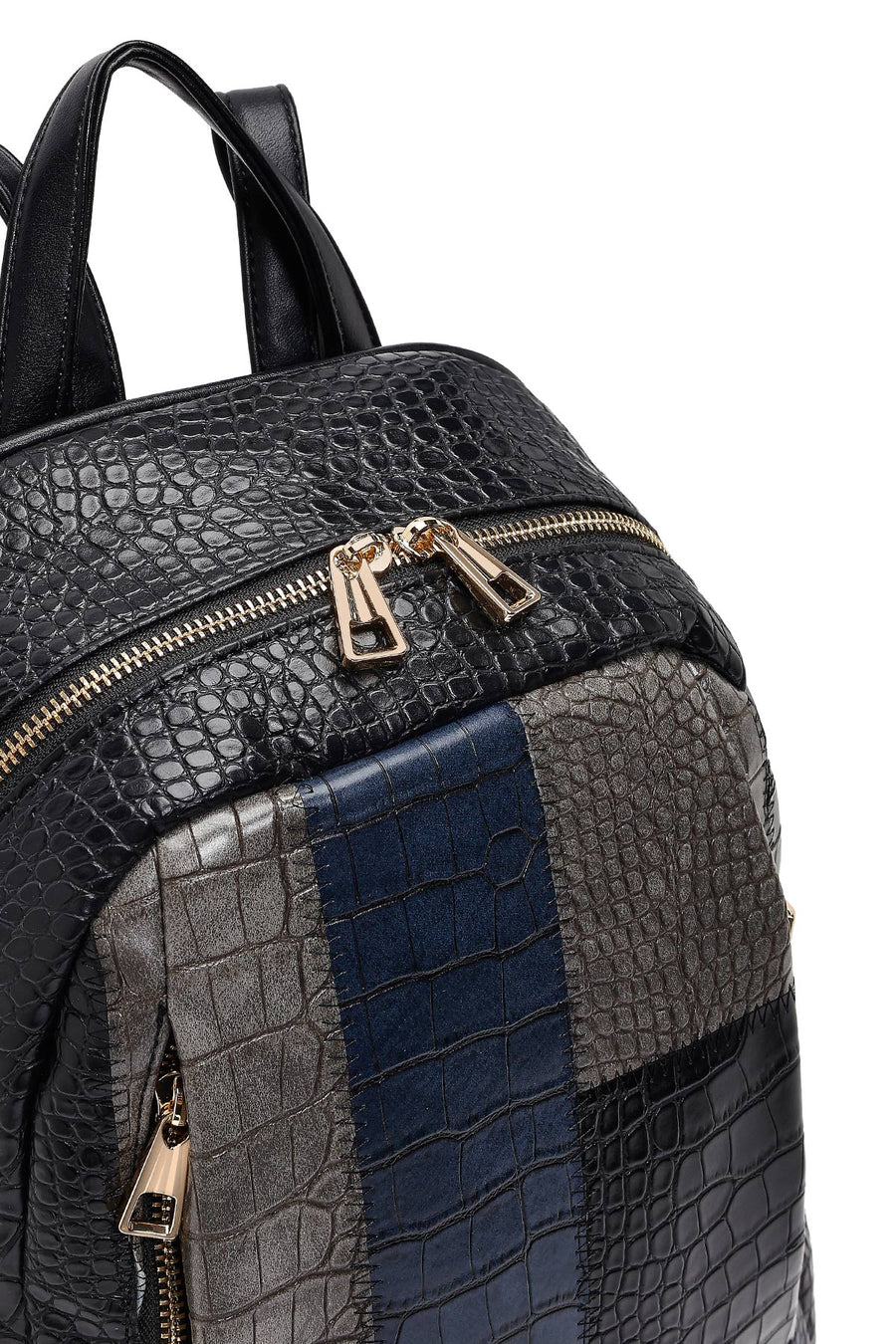 Women's Black Patterned Backpack