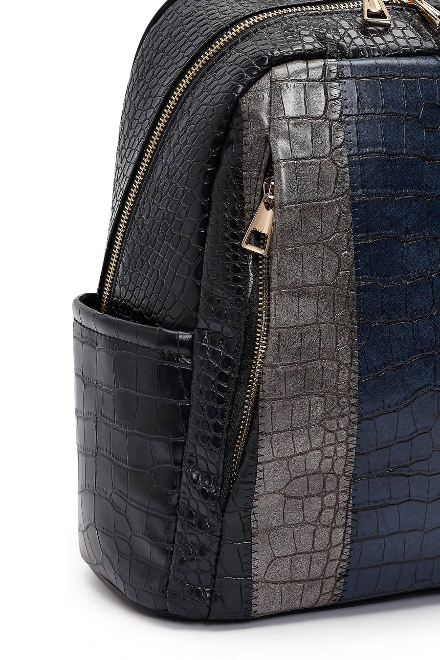 Women's Black Patterned Backpack