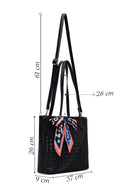 Kadın Siyah Uzun Askılı Aksesuarlı Örgü Omuz Çantası | Derimod