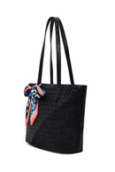 Kadın Siyah Uzun Askılı Aksesuarlı Örgü Omuz Çantası | Derimod