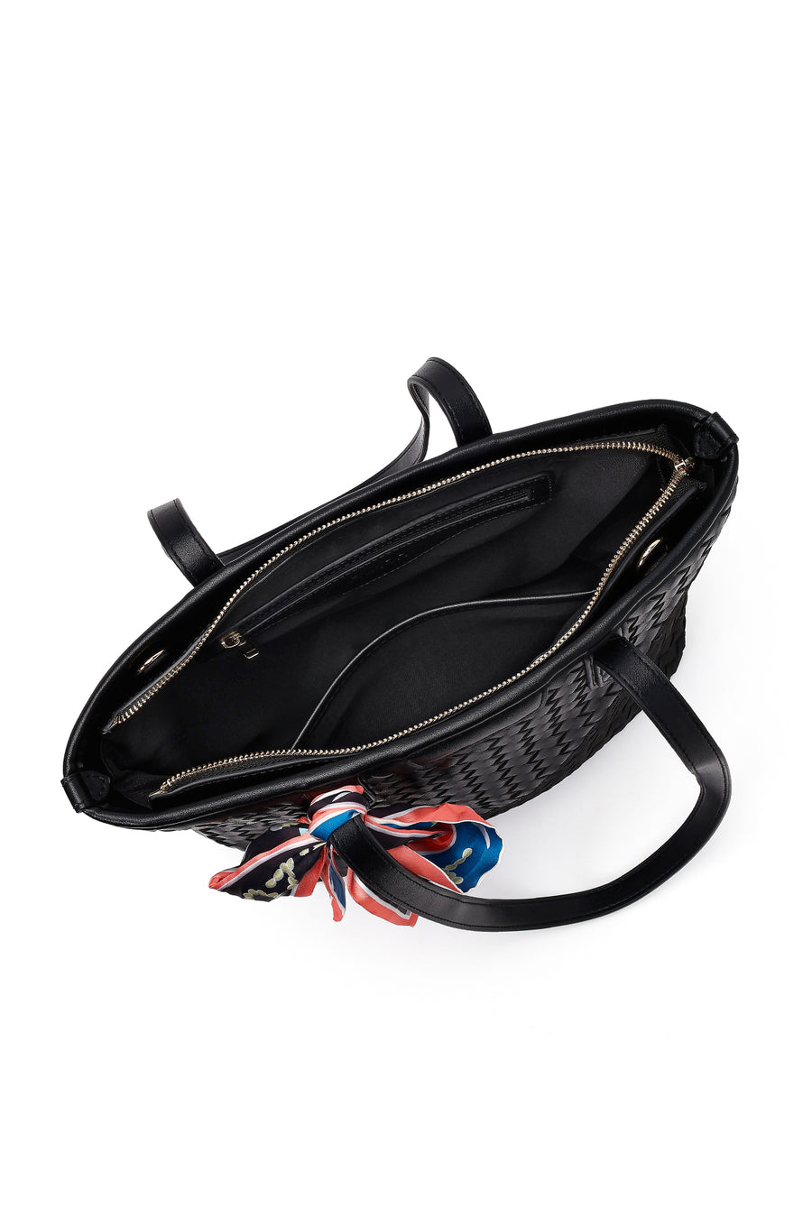 Kadın Siyah Uzun Askılı Aksesuarlı Örgü Omuz Çantası