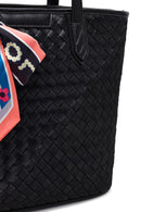 Kadın Siyah Uzun Askılı Aksesuarlı Örgü Omuz Çantası | Derimod