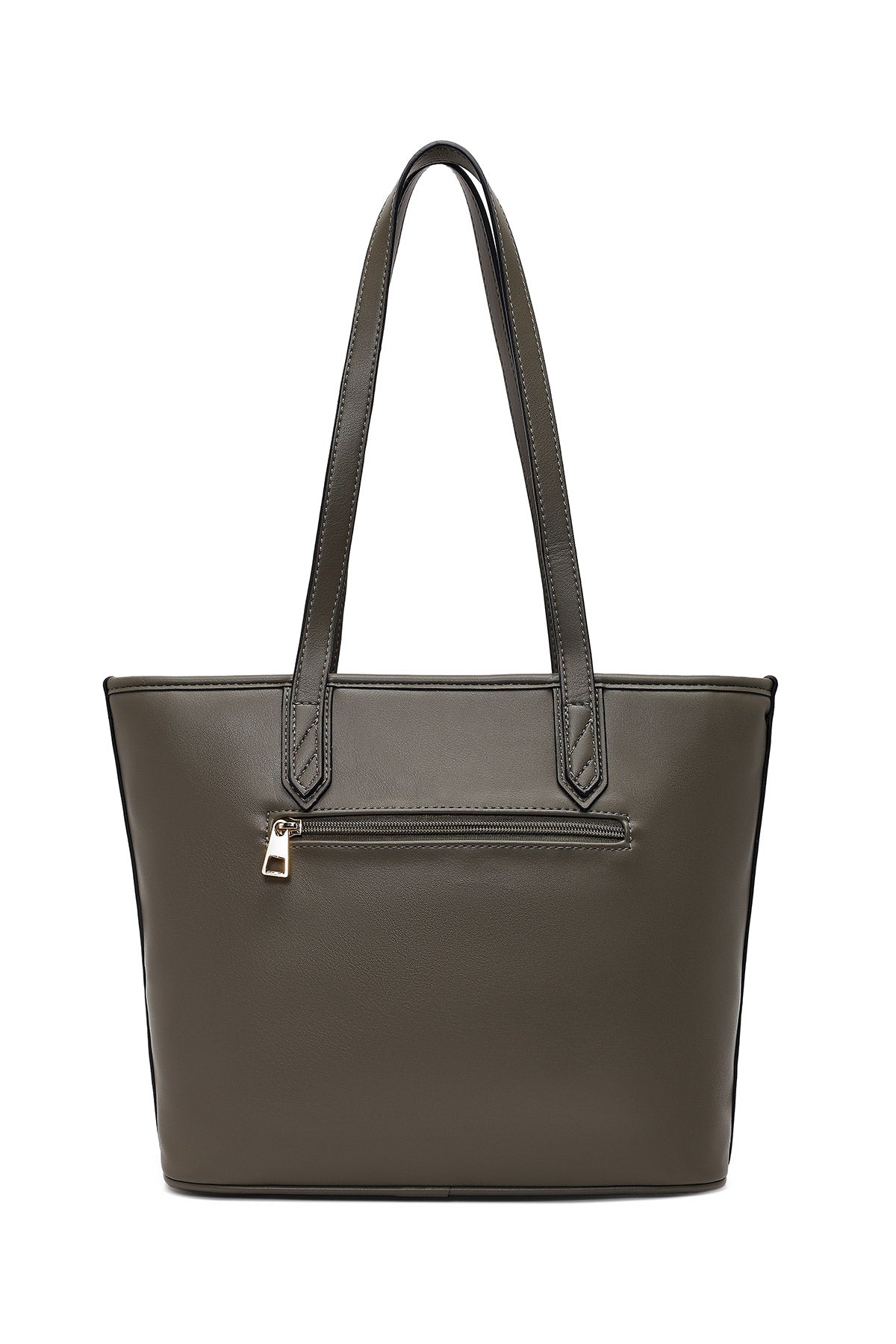 Kadın Gri Uzun Askılı Aksesuarlı Örgü Omuz Çantası