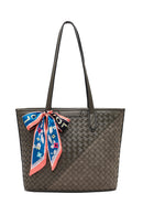 Kadın Gri Uzun Askılı Aksesuarlı Örgü Omuz Çantası | Derimod