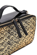 Kadın Siyah Uzun Askılı Rugan Mini Kol Çantası | Derimod