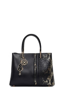 Kadın Siyah Baskılı Uzun Askılı Kol Çantası | Derimod