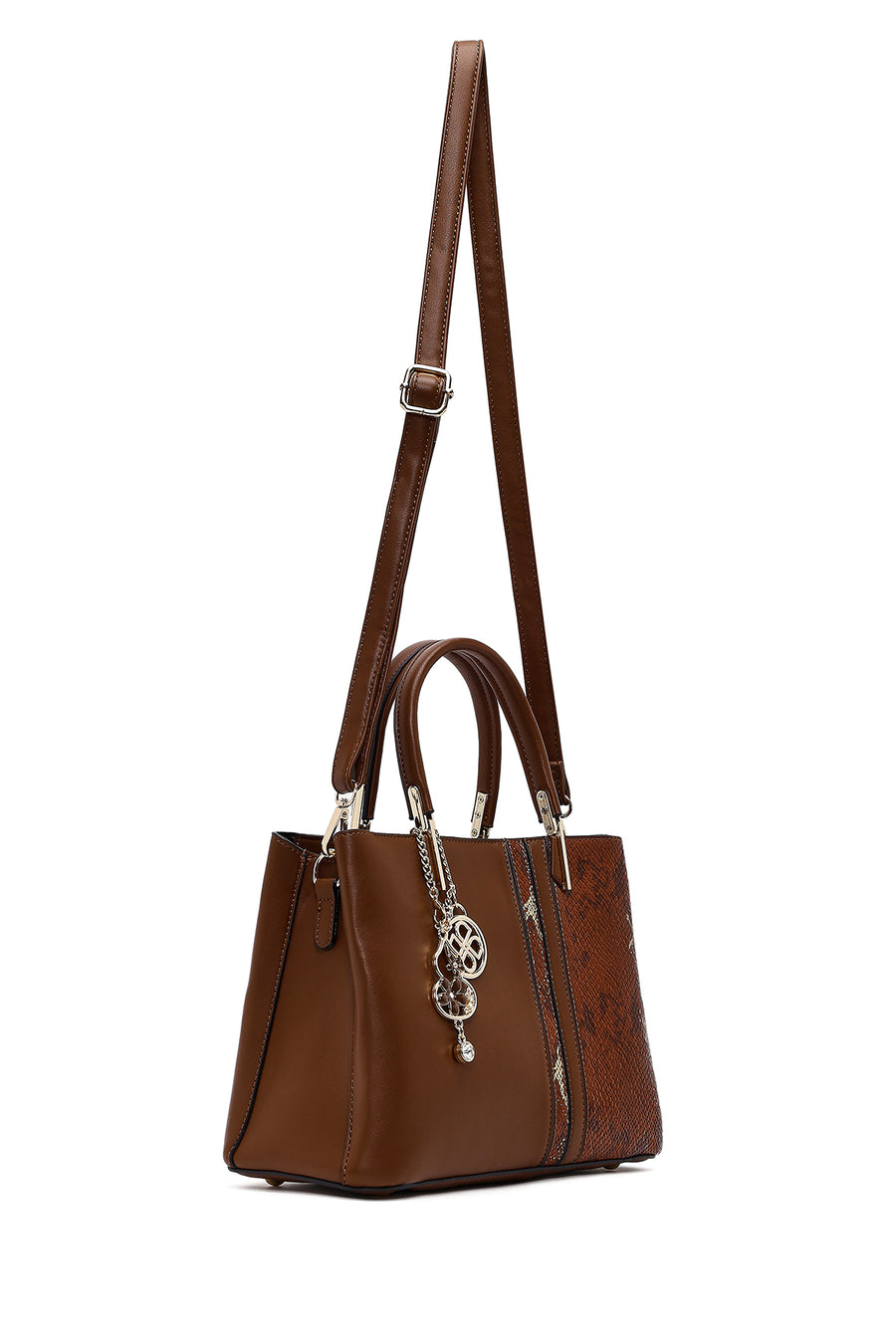Women's Brown Printed Long Strap Shoulder Bag