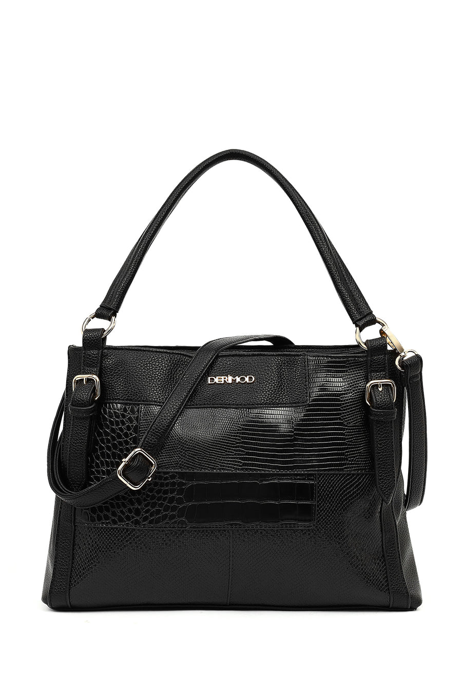Women's Black Long Strap Printed Shoulder Bag 25WBD2668FT | Derimod