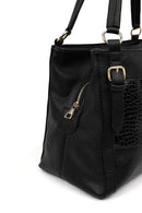 Kadın Siyah Uzun Askılı Baskılı Omuz Çantası | Derimod