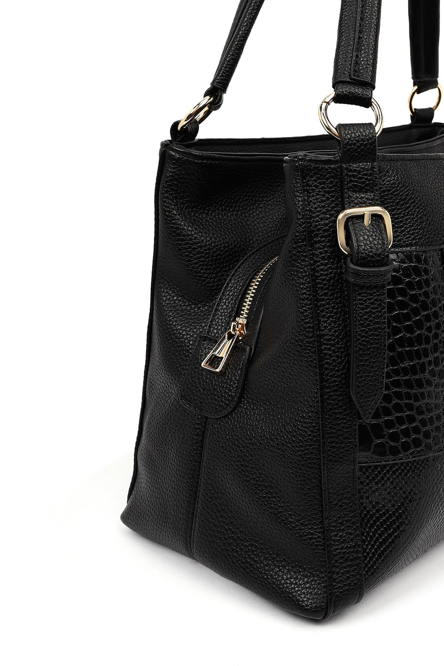 Women's Black Long Strap Printed Shoulder Bag