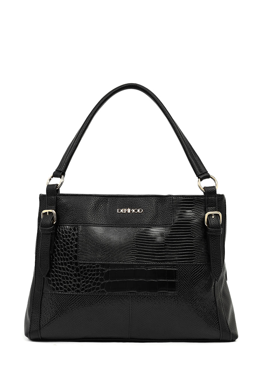 Women's Black Long Strap Printed Shoulder Bag