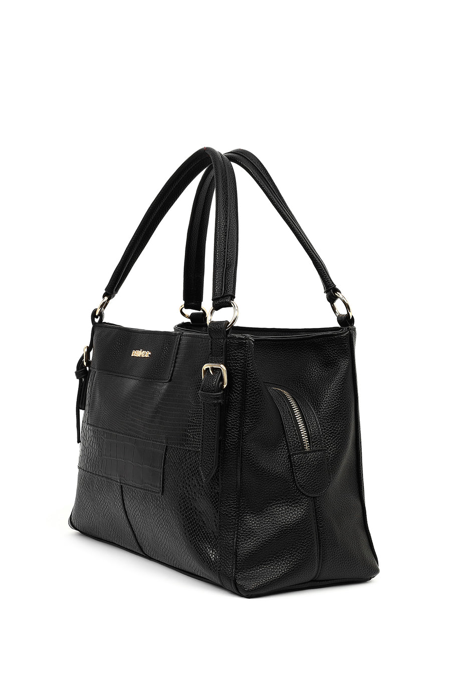 Women's Black Long Strap Printed Shoulder Bag