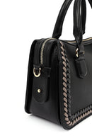 Kadın Siyah Uzun Askılı Örgü Detaylı Kol Çantası | Derimod