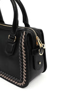 Kadın Siyah Uzun Askılı Örgü Detaylı Kol Çantası | Derimod