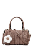 Women's Mink Long Strapped Plush Shoulder Bag with Accessories | Derimod