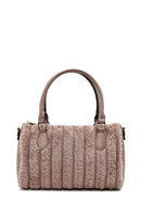 Women's Mink Long Strapped Plush Shoulder Bag with Accessories | Derimod