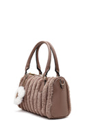 Women's Mink Long Strapped Plush Shoulder Bag with Accessories | Derimod